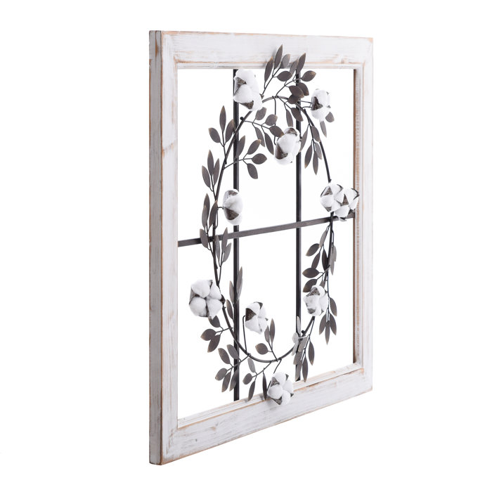 Three Posts™ Floral Wreath Wood Framed Wall Décor & Reviews Wayfair